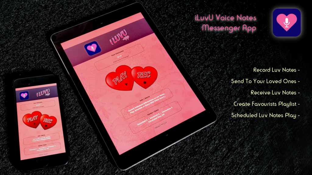iLuvU Voice Notes Messenger App on iphone and ipad